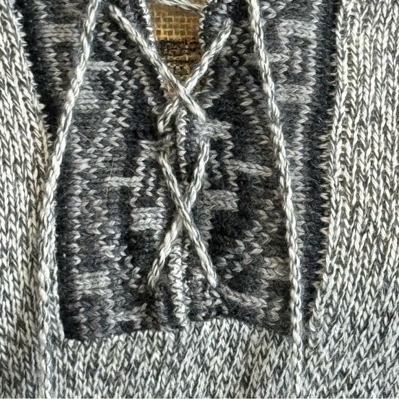 Tegido Parillo 100% Baby Alpaca Wool Gray Pullover Hoodie - Small - Picture 4 of 6